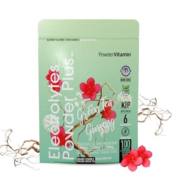 NWT PowderVitamin Electrolytes 100 Servings Green Tea Ginseng Keto Sugar Free - Picture 1 of 5